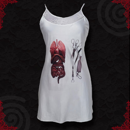 Carve me up REWORKED white nightgown 💉🔪🫀🫁