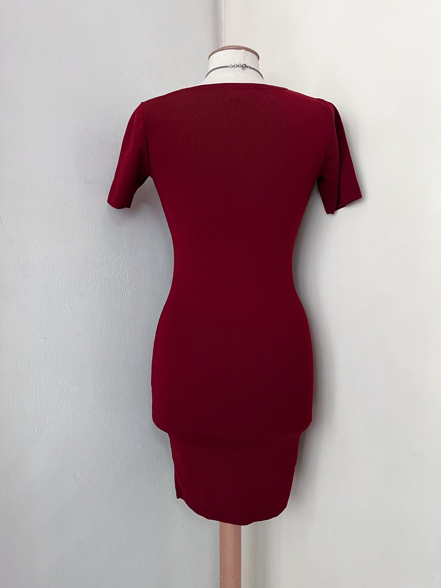 Morgan De Toi hot red fitting dress with lace up detail