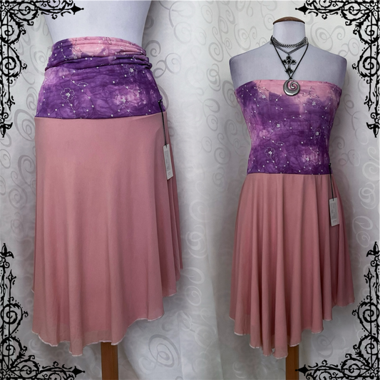 00’s deadstock fairy pink & purple embroidered skirt/dress 🌀🌸