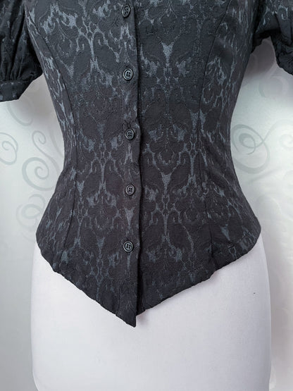 Dracula Gothic victorian style brocade high collar blouse 🦇🏰