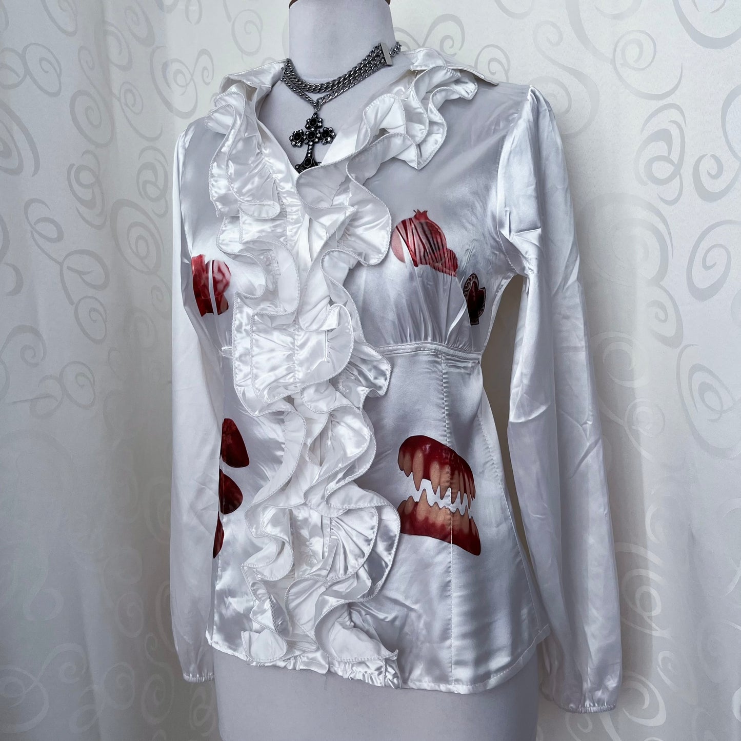 Rotten Reworked gothic deadstock ruffle shirt 🫀🥩