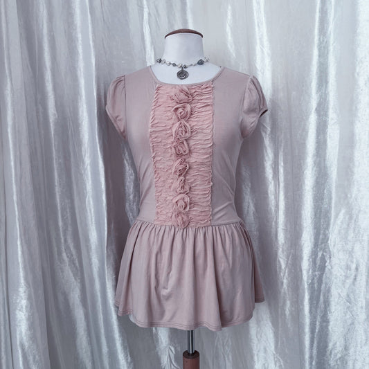 Miss Selfridge coquette lolita pink rose top 💞🌹