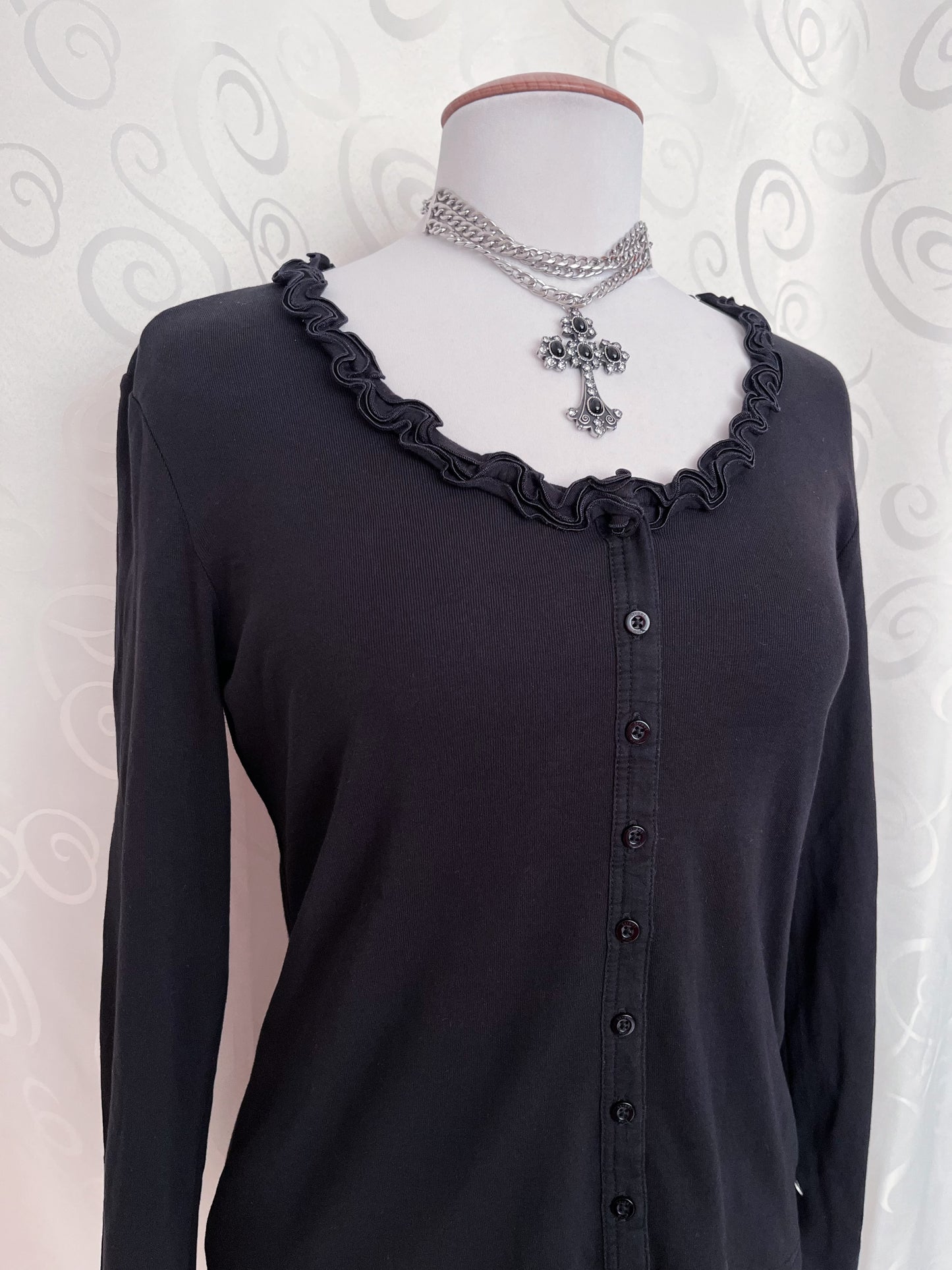 Street One gothic black shirt/cardigan 🦇