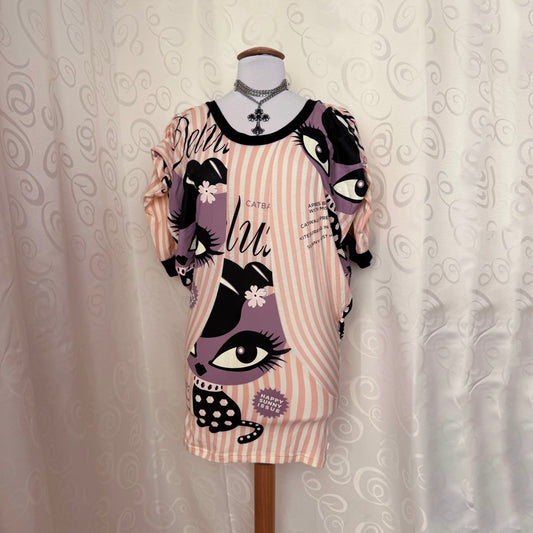 Pussy Deluxe coquette style cat graphic long tee 🐈‍⬛🎀✨