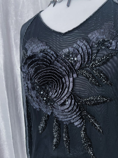 Nicowa whimsy fairy mesh top with beaded & flower details 🌹