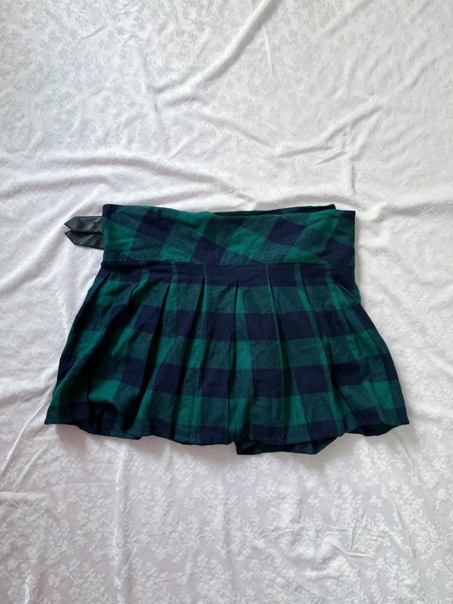Checked tartan wrap around skirt
