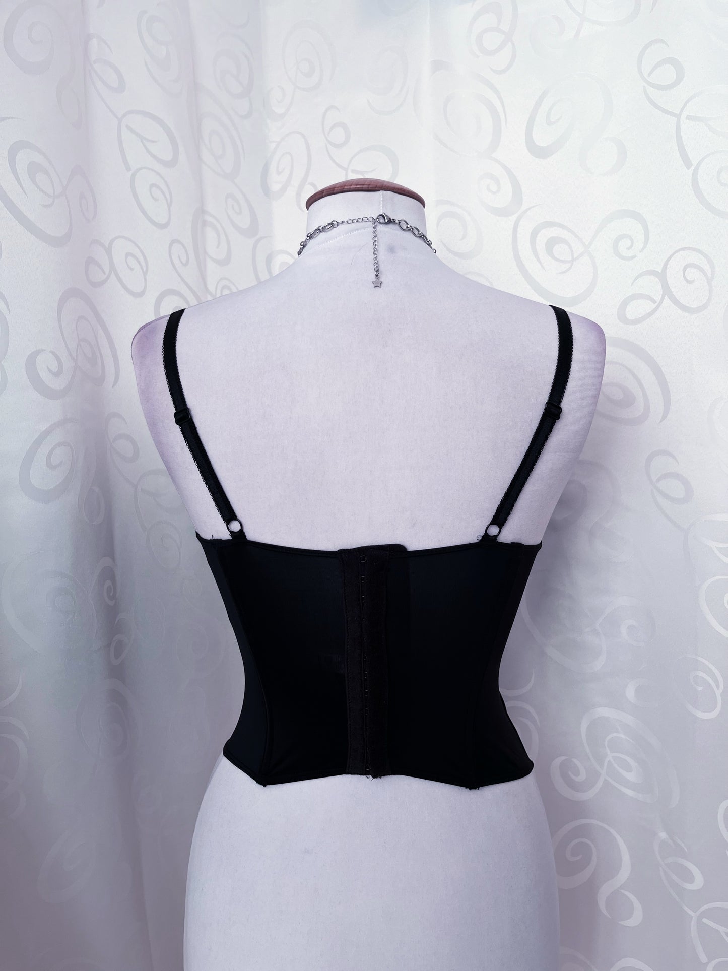 Gothic purple lacey corset with little spiral details 🌀💜