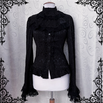 Dracula Gothic victorian style brocade cravat shirt 🖤🦇