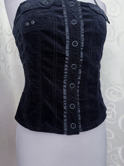 Horror protagonist gothic velvet vest top 🦇🕸️