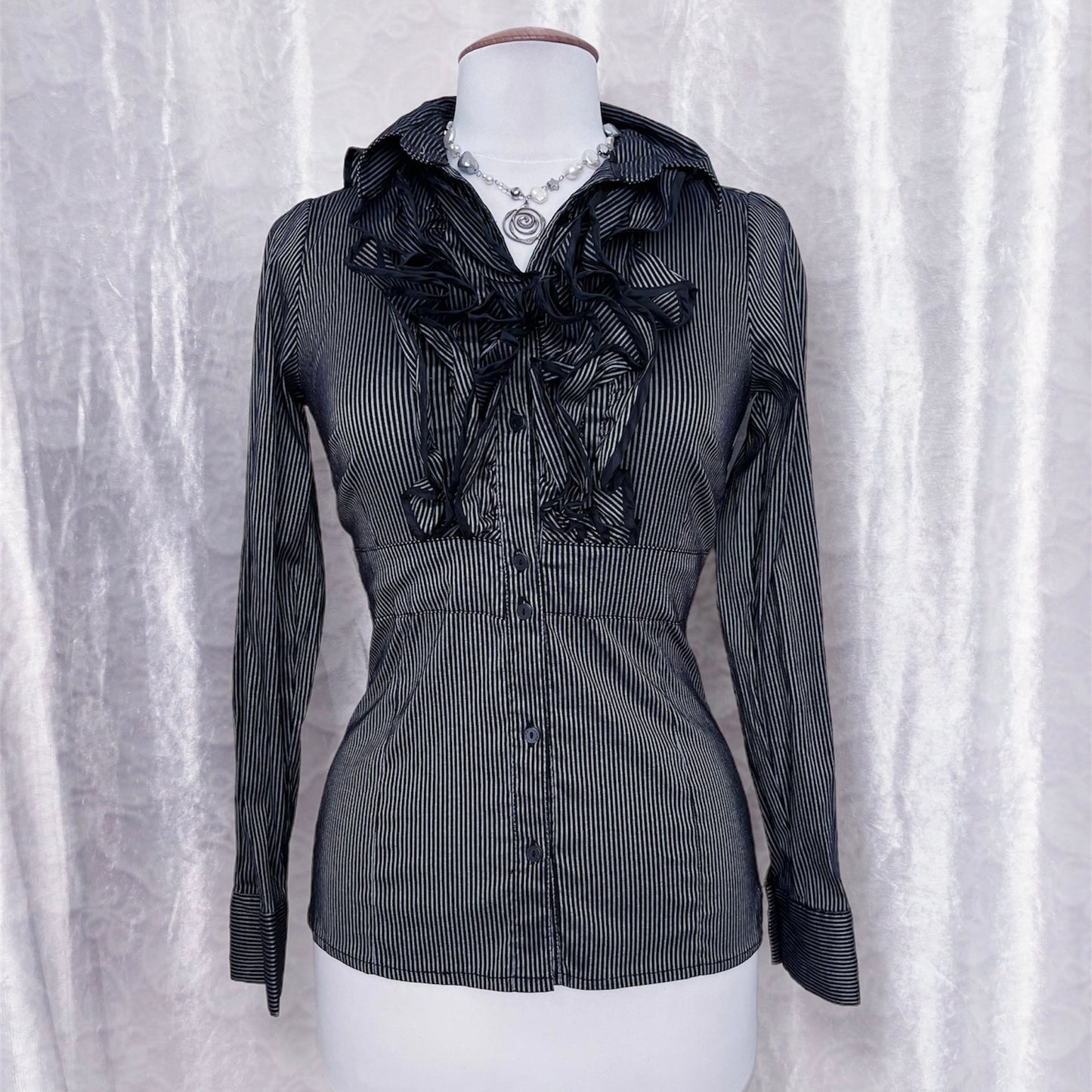 Gothic lolita striped victorian style shirt 🎀🗝️