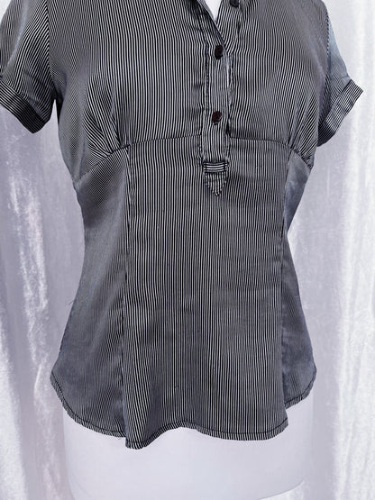 Yessica dark coquette striped shirt 💀