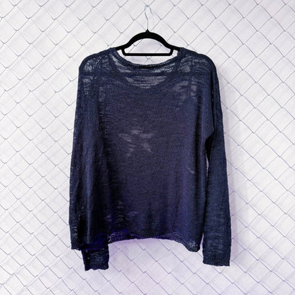 Coraline-style blue light sweater with stars 🗝 ⚉ 🪡 🐈‍⬛