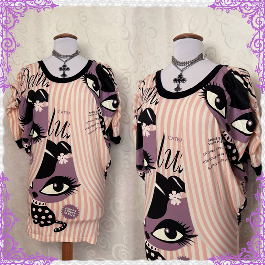 Pussy Deluxe coquette style cat graphic long tee 🐈‍⬛🎀✨