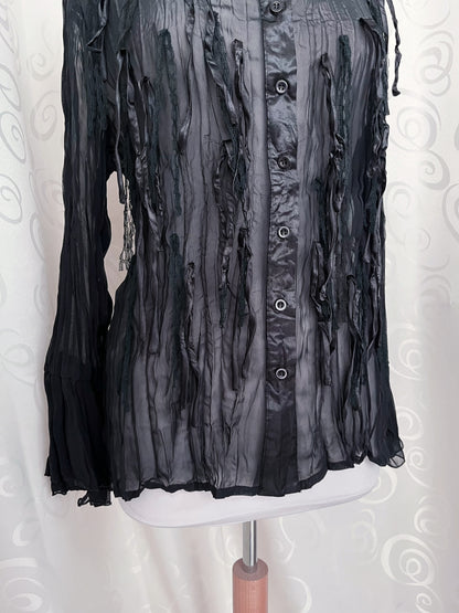 00’s whimsygoth black mesh shirt 🕷️🦇