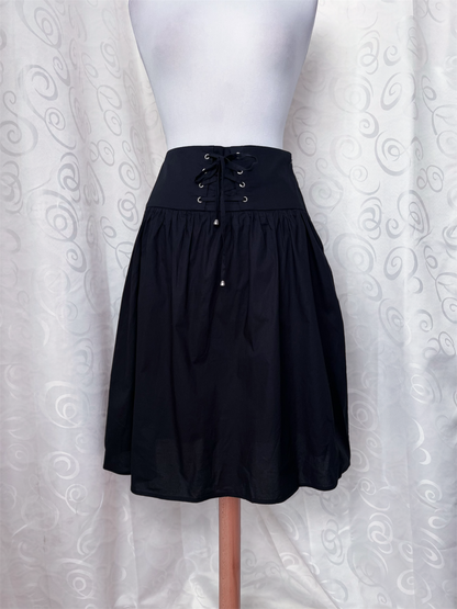 Gothic cotton lace-up midi skirt 🕷️🕸️