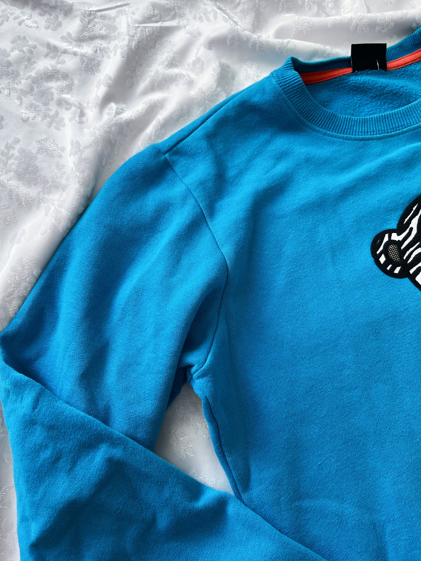 Fishbone light blue cute cartoon sweater