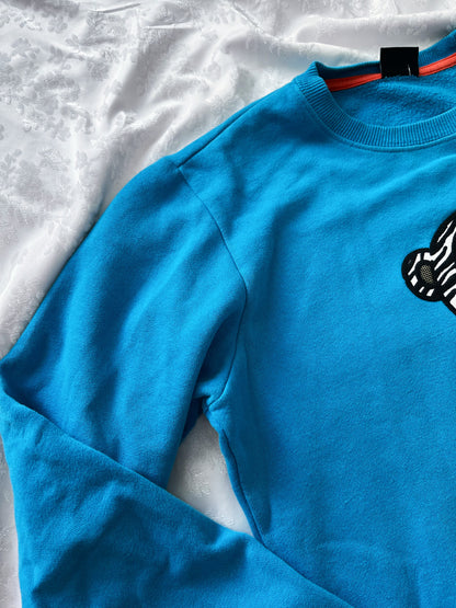 Fishbone light blue cute cartoon sweater