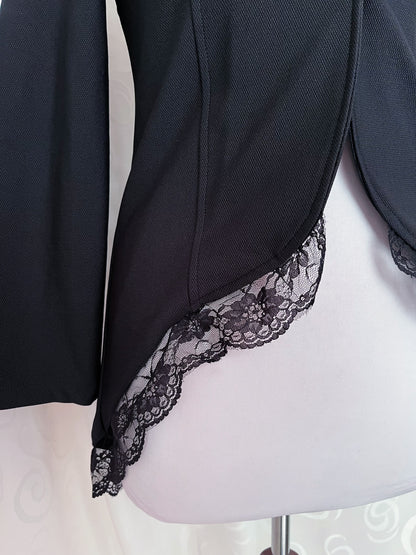 Gothic/Jirai Kei style blazer with lace trim detail & tail 🕷️🦇