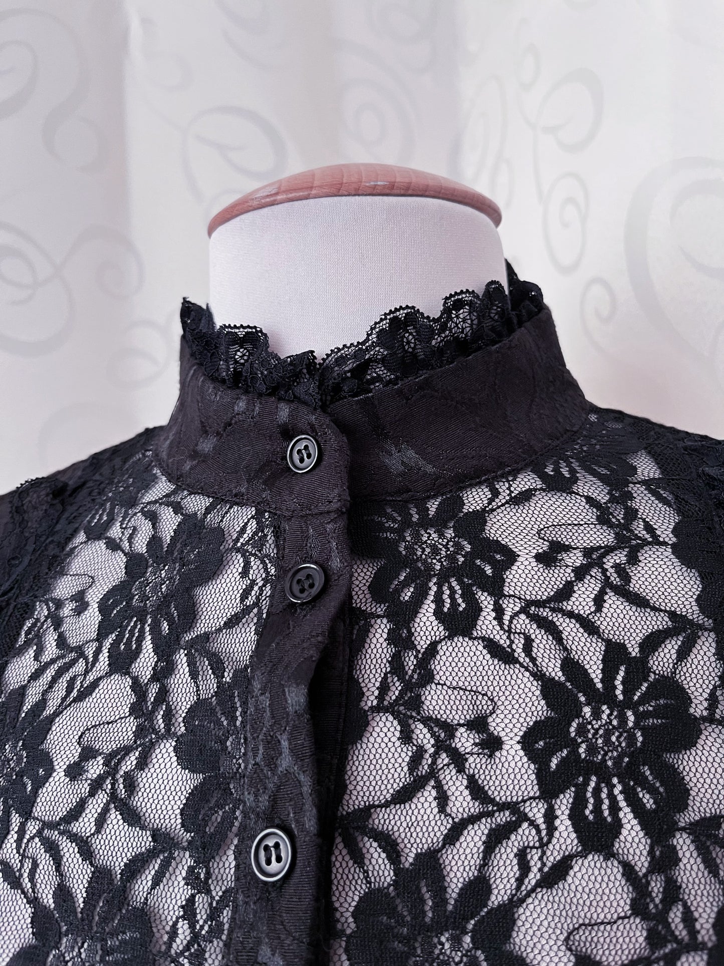 Dracula Gothic victorian style brocade high collar blouse 🦇🏰