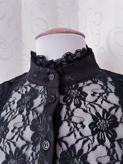 Dracula Gothic victorian style brocade high collar blouse 🦇🏰