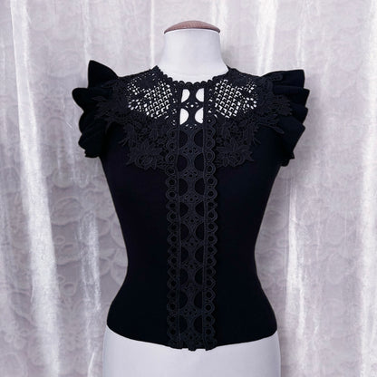 Gothic lolita black top 🦇🎀