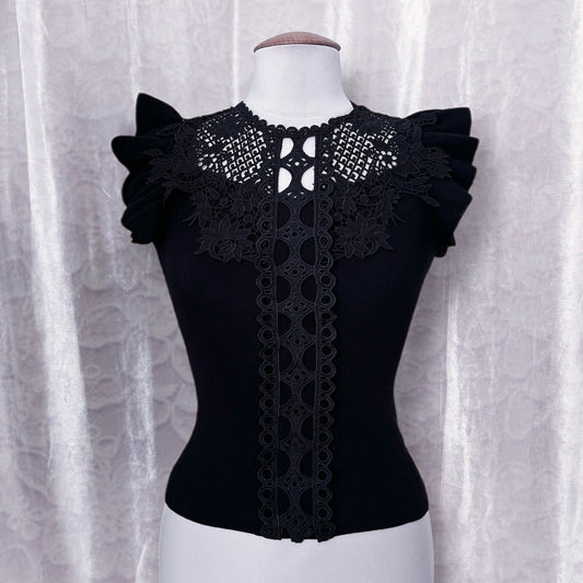 Gothic lolita black top 🦇🎀