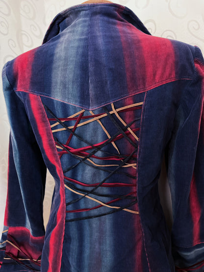 00’s Circus core rare multi-core corduroy denim jacket with lace-up details 🌀🎪🎡