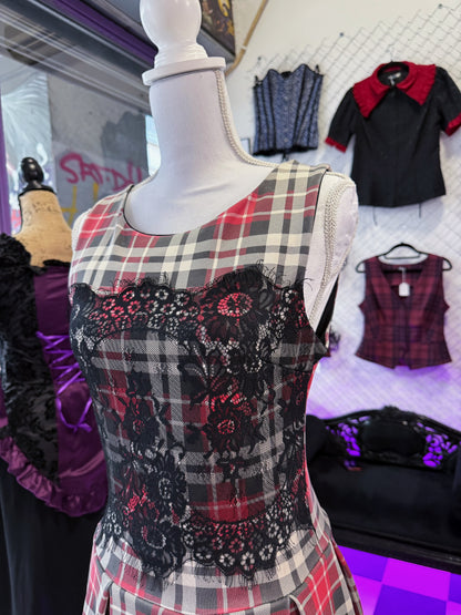 Tartan lacey print dress 🍓