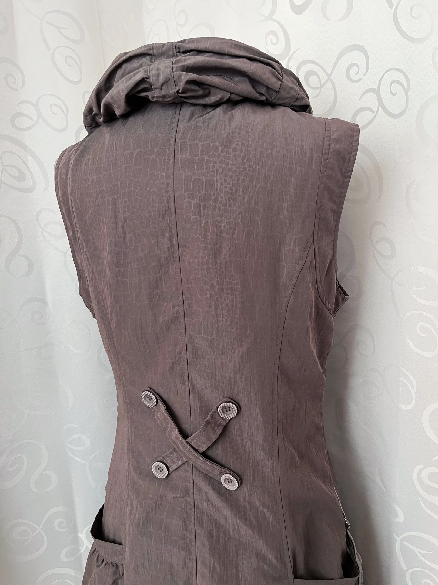 00’s snakeprint zip-up brown dress 🐍