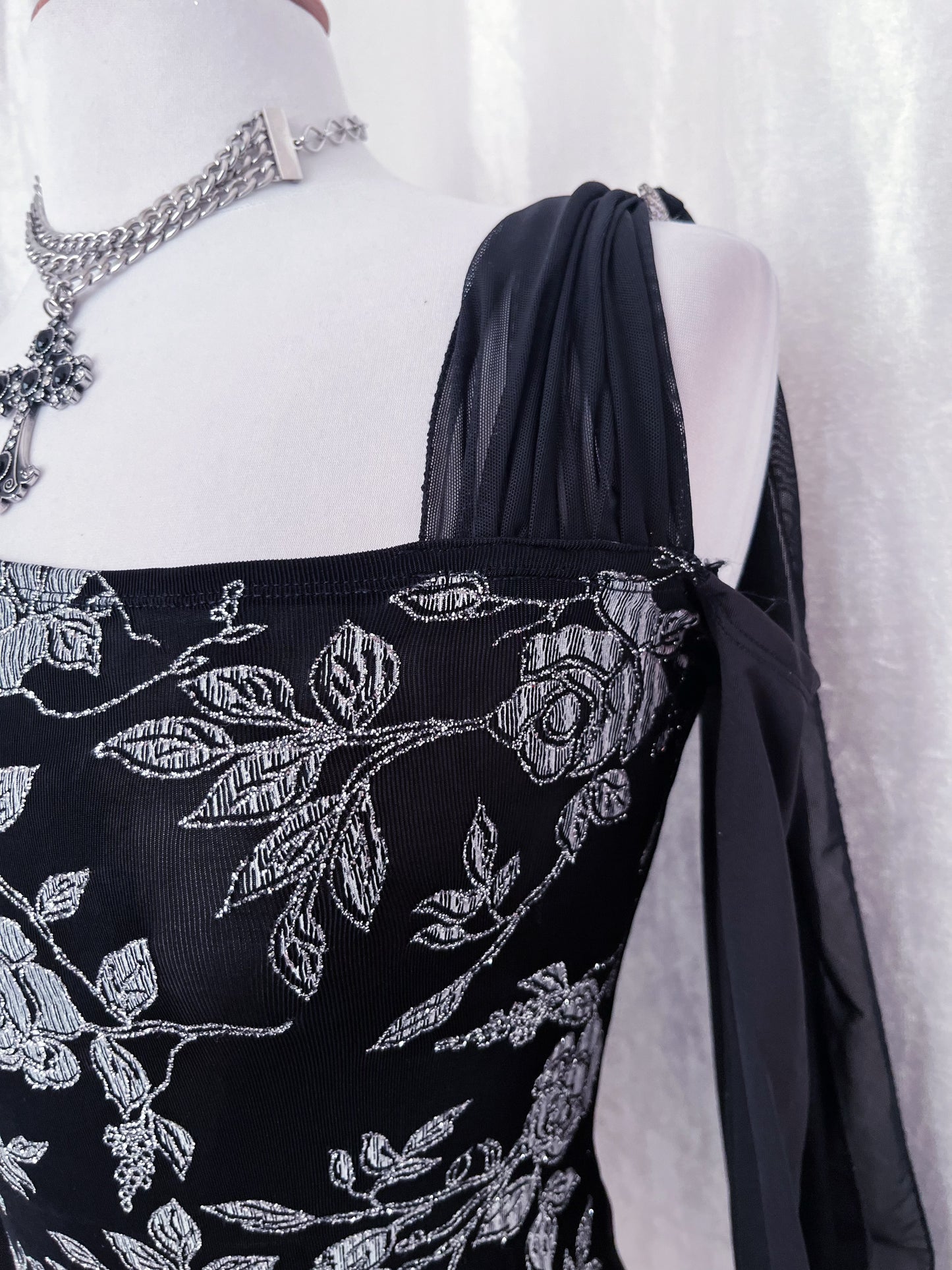 Whimsygoth asymmetrical black top