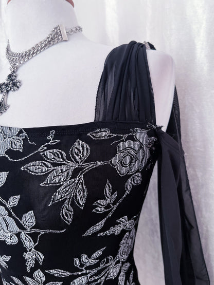 Whimsygoth asymmetrical black top
