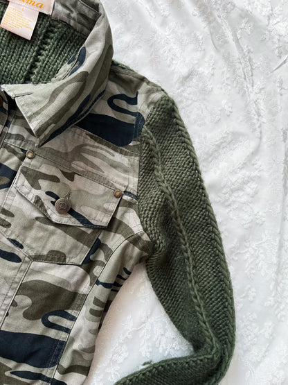 Military knit jacket