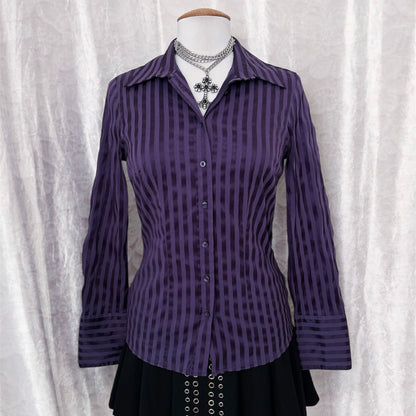 Gothic striped purple shirt 😈🌀