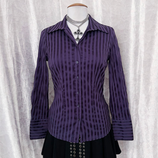 Gothic striped purple shirt 😈🌀