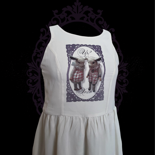 Xoxo REWORKED mesh dress with lacey back🐇🎀