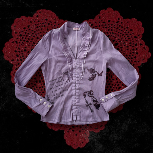 Rule of Rose Inspired Reworked lilac shirt 🦋🥀