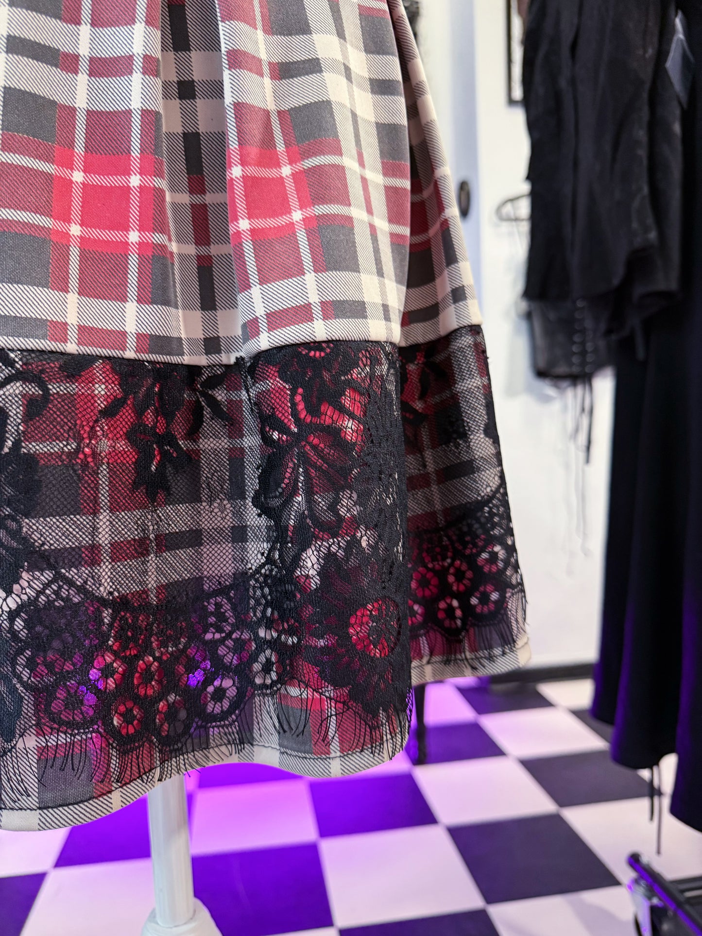 Tartan lacey print dress 🍓