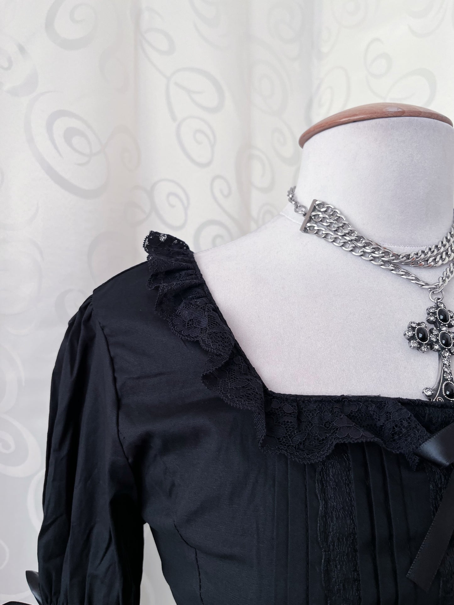 Dracula / Horror Protagonist cotton black romantic blouse 🖤🦇