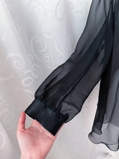 00’s whimsy black mesh shirt 🕷️