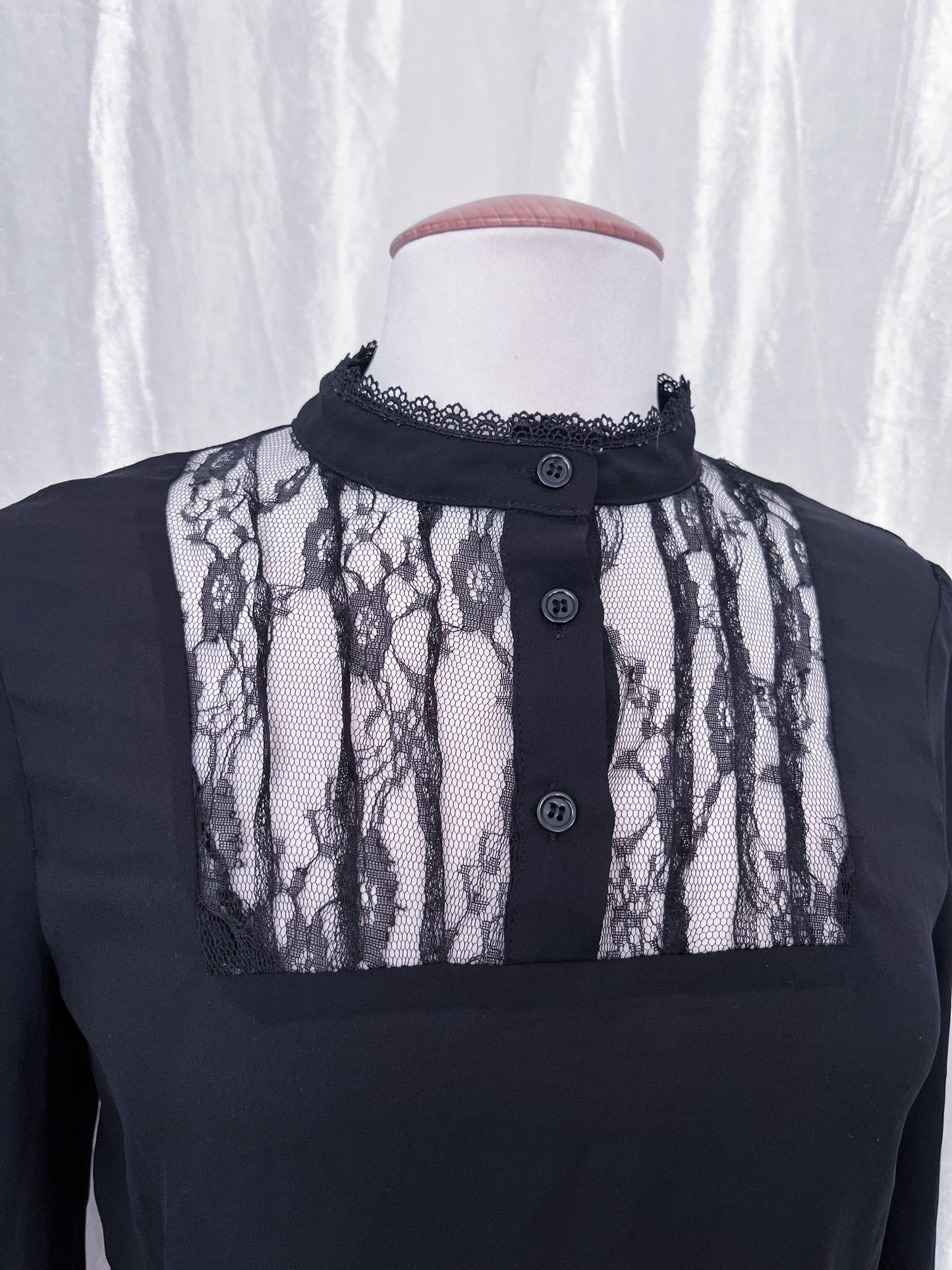 Gothic lolita black mesh shirt 🎀🕷️