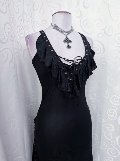 Gothic, hot maxi lace-up dress 🕷️