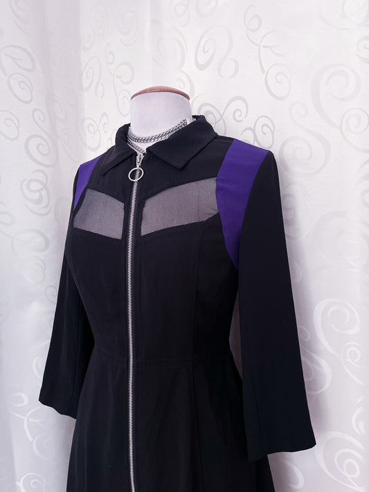 Morgan zip-up witchy black & purple dress 🖤💜