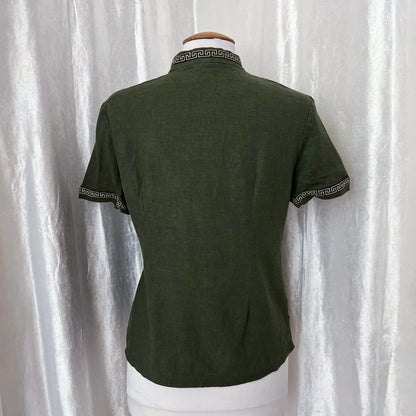 Chinese Qipao/Cheongsam khaki top 💚🐍