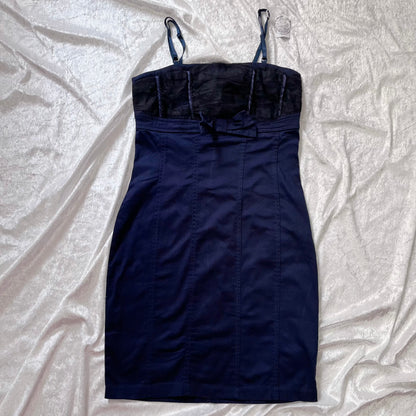 00’s Calliope blue cotton dress with lace detail 💕