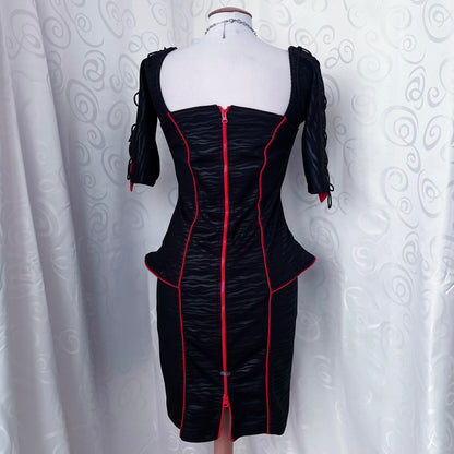 Iconic Vampire Gothic lace-up dress with zebra print ❤️🧛🏼‍♀️