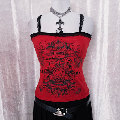 Rare Killah tank top with embrodiered & velvet details ♥️♦️