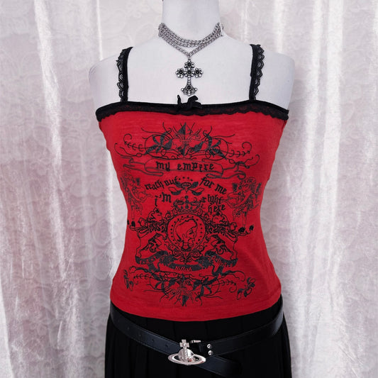 Rare Killah tank top with embrodiered & velvet details ♥️♦️