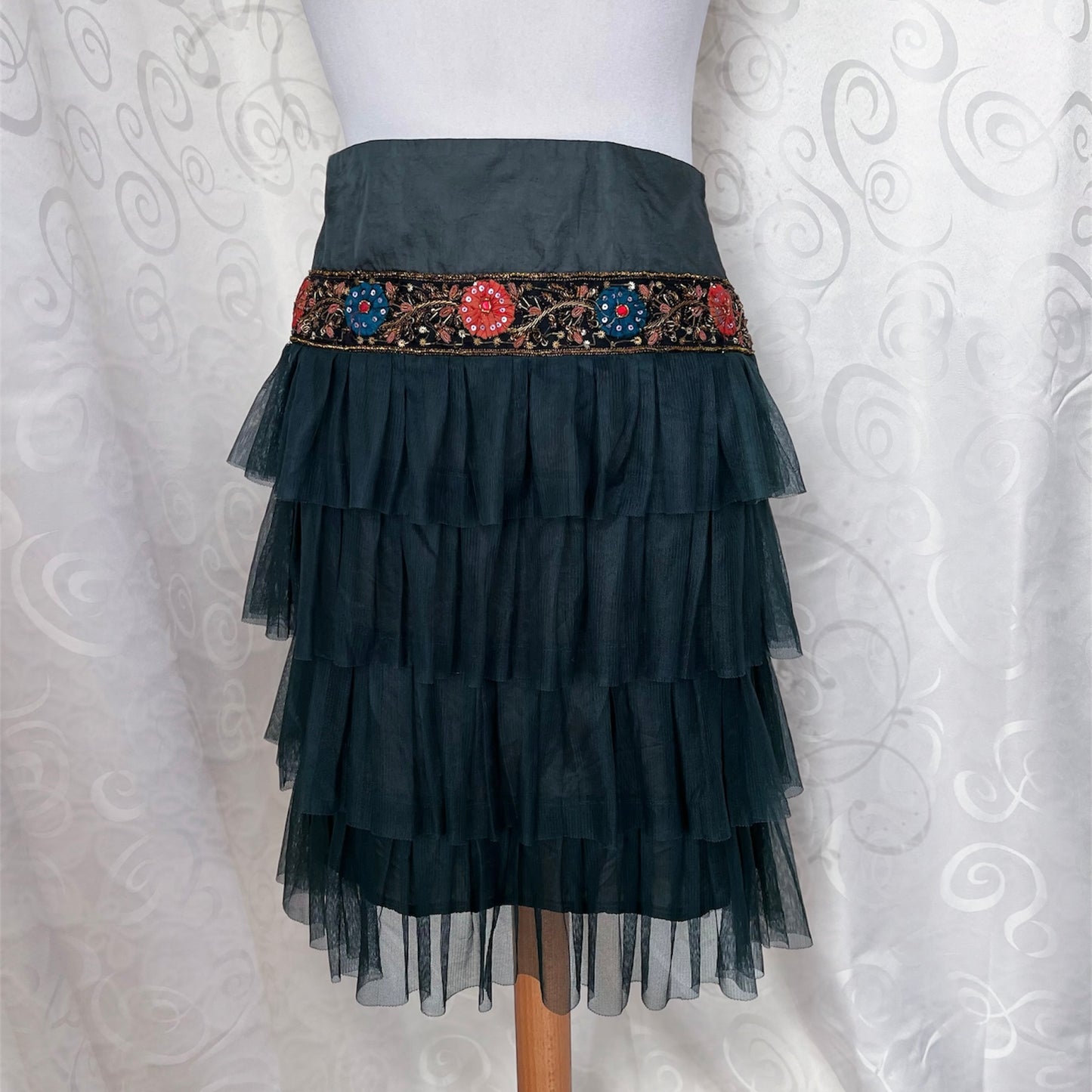 00’s whimsygoth green tulle skirt 🧚🏾