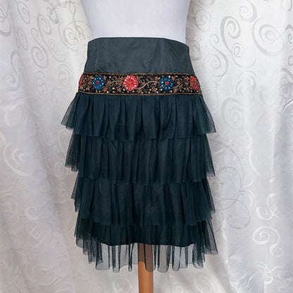 00’s whimsygoth green tulle skirt 🧚🏾