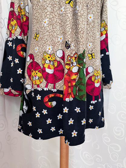 00's Whimsy Twee dress with kittens design🐈😽